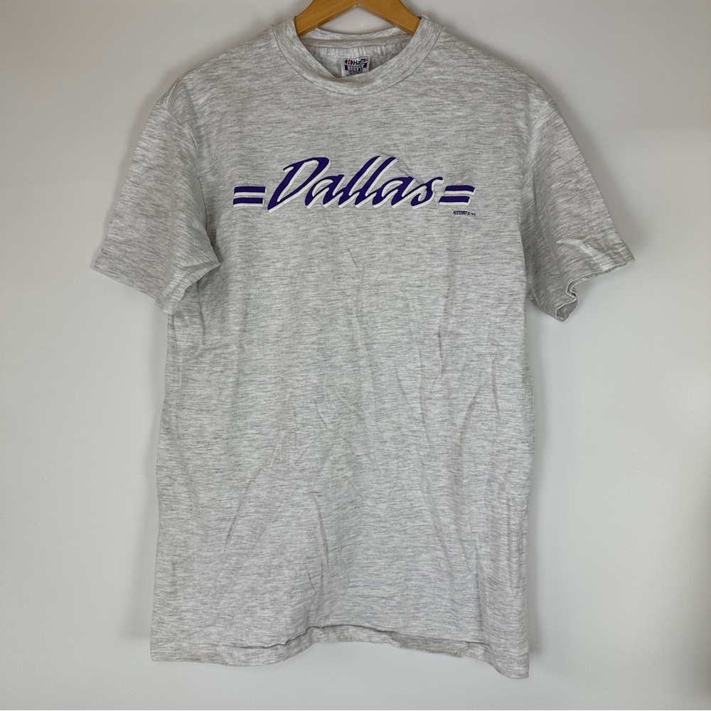 VTG Dallas 1991 Single Stitch Heather‎ Gray T-Shirt Unisex L Hanes Made in USA